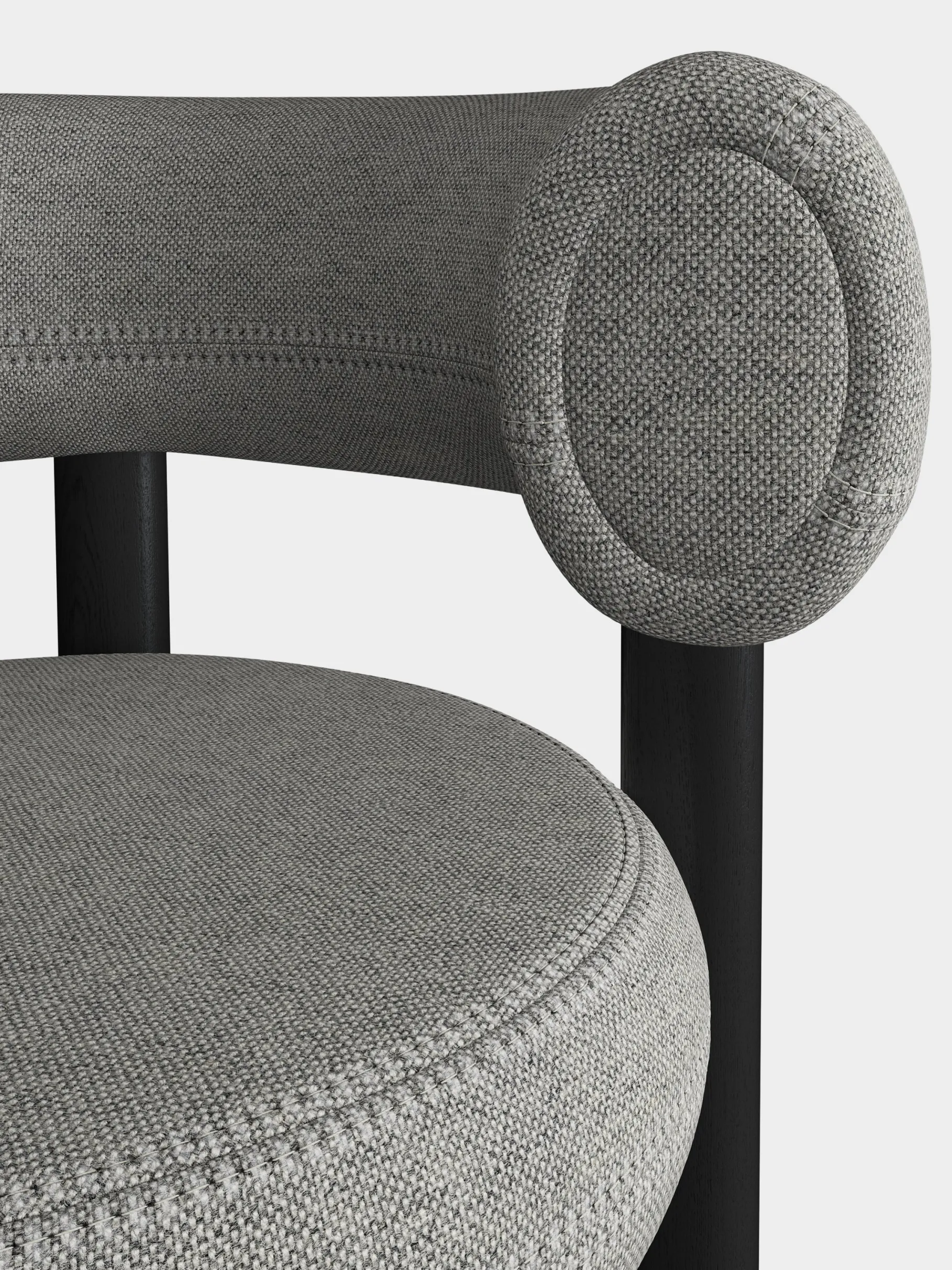 Fat Black Wood 75cm Bar Stool