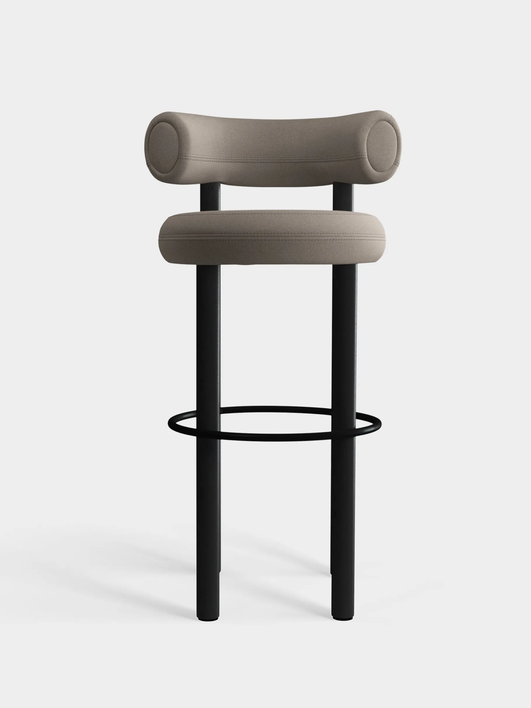 Fat Black Wood 75cm Bar Stool