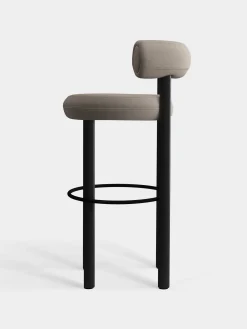 Fat Black Wood 75cm Bar Stool