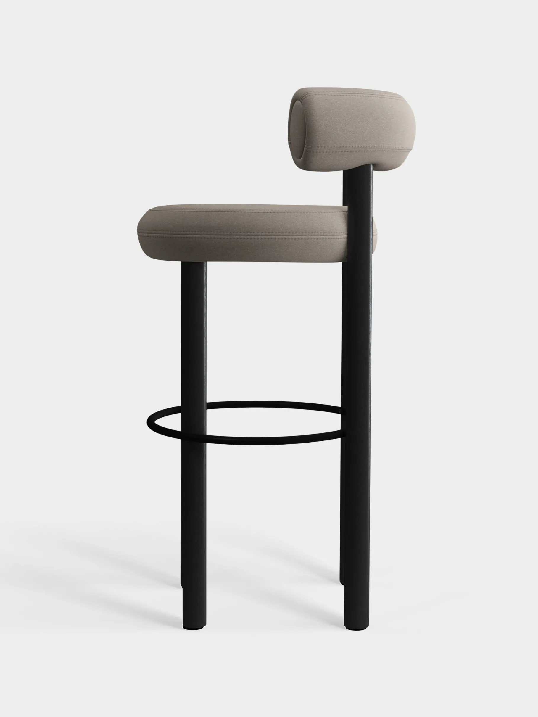 Fat Black Wood 75cm Bar Stool