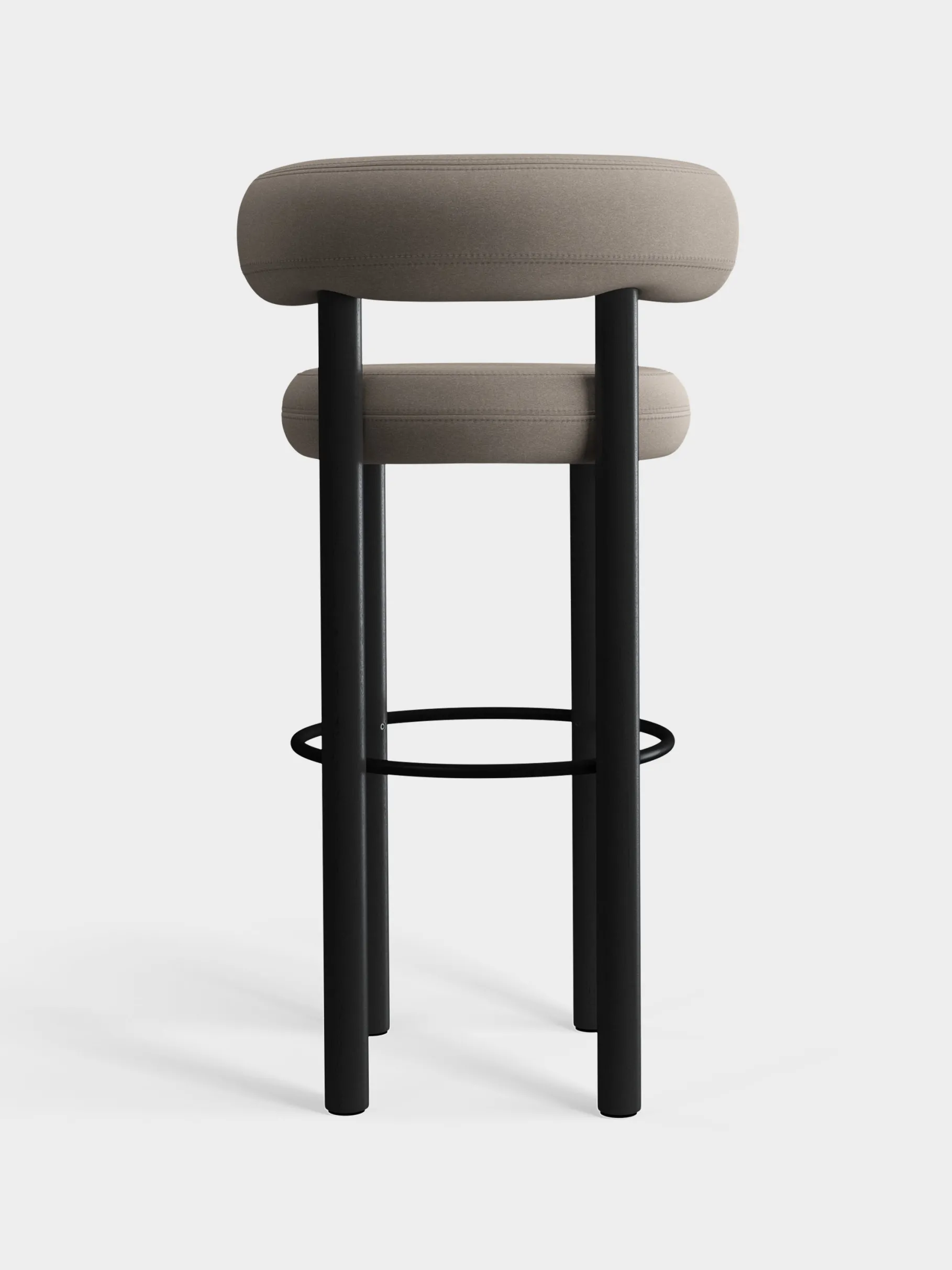 Fat Black Wood 75cm Bar Stool