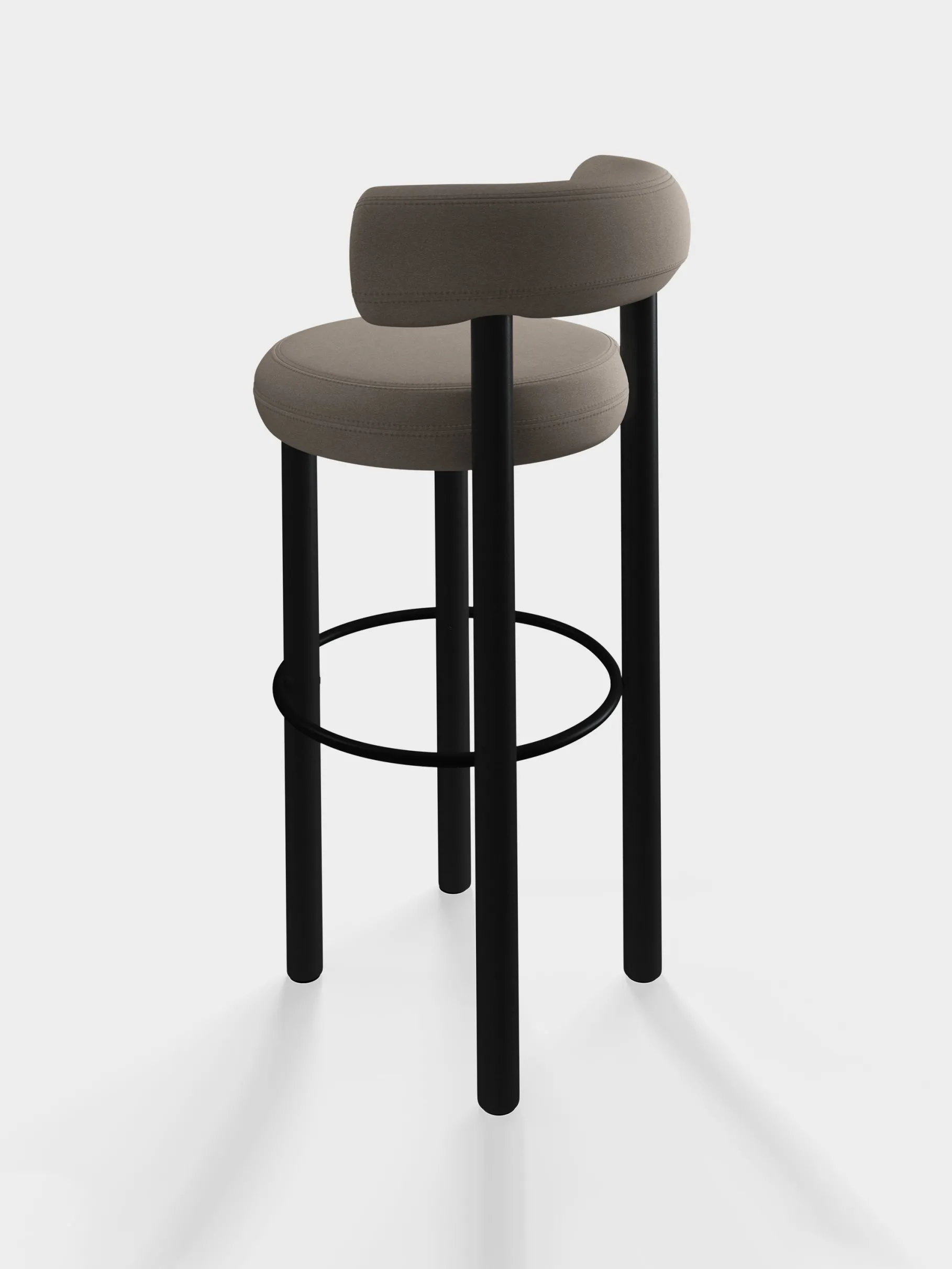 Fat Black Wood 75cm Bar Stool