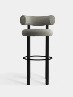 Fat Black Wood 75cm Bar Stool