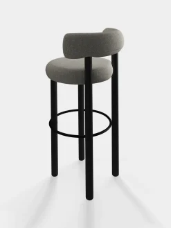 Fat Black Wood 75cm Bar Stool