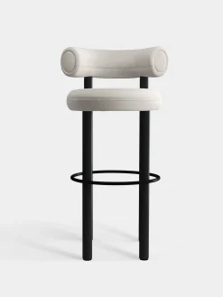 Fat Black Wood 75cm Bar Stool