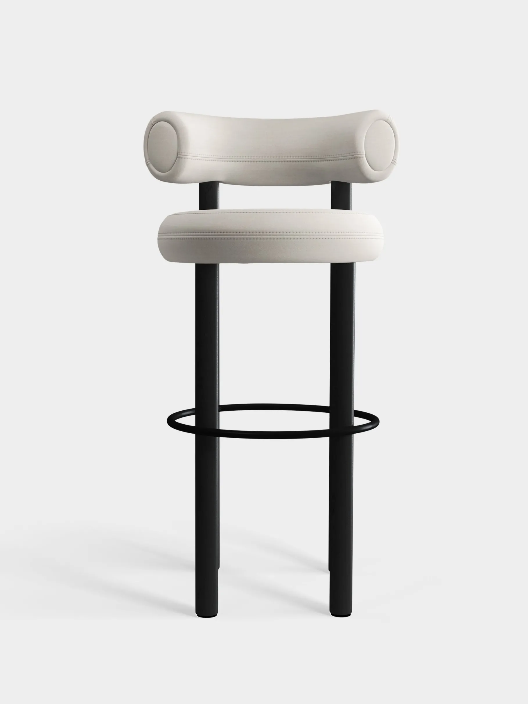 Fat Black Wood 75cm Bar Stool