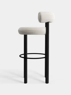 Fat Black Wood 75cm Bar Stool