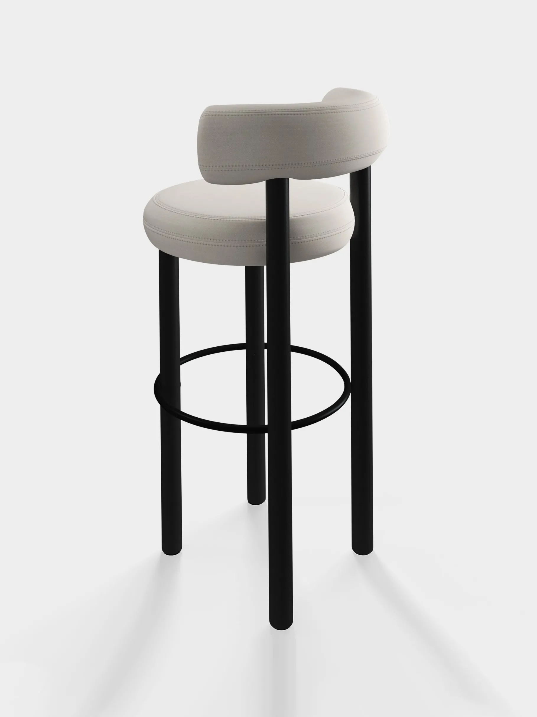 Fat Black Wood 75cm Bar Stool