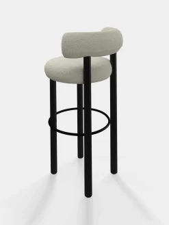Fat Black Wood 75cm Bar Stool