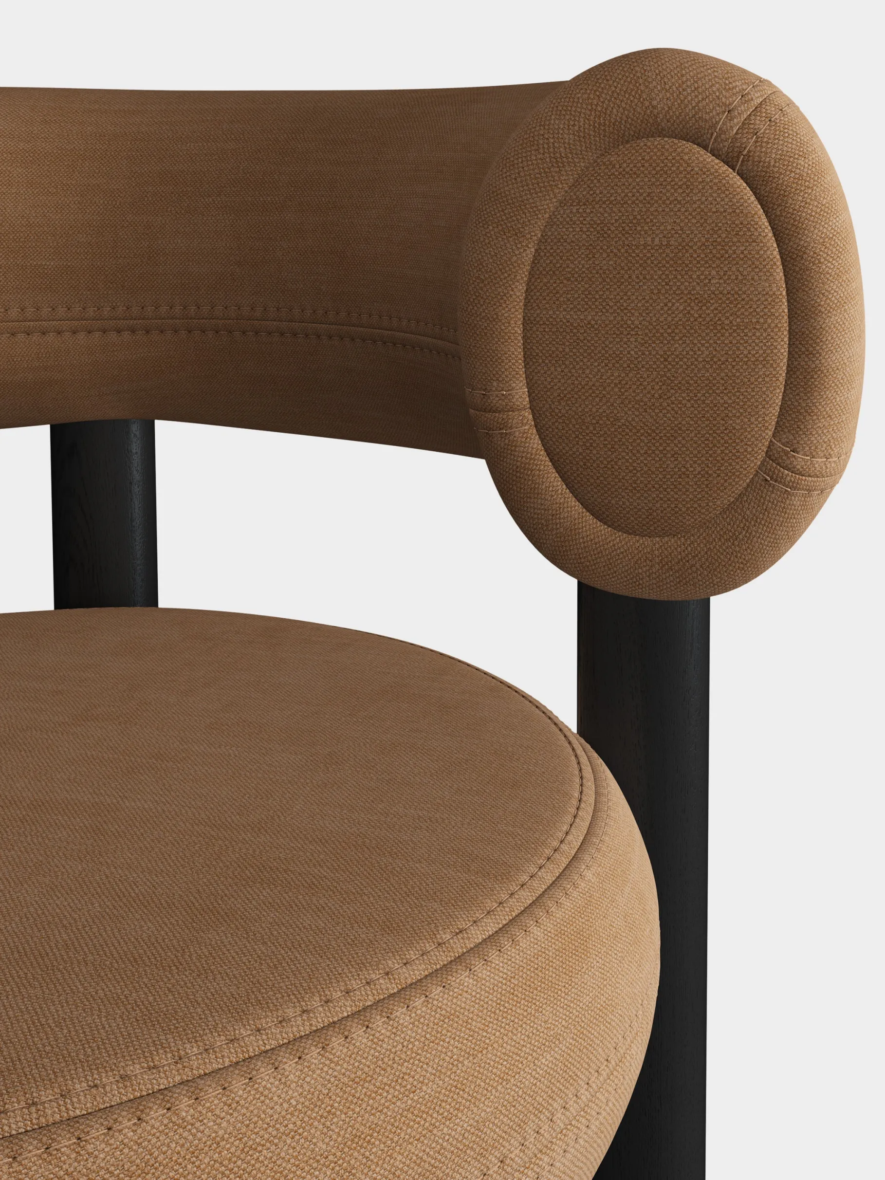 Fat Black Wood 75cm Bar Stool