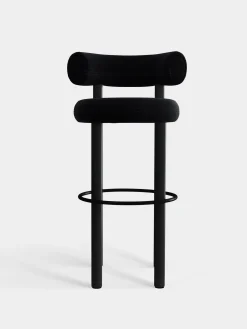 Fat Black Wood 75cm Bar Stool