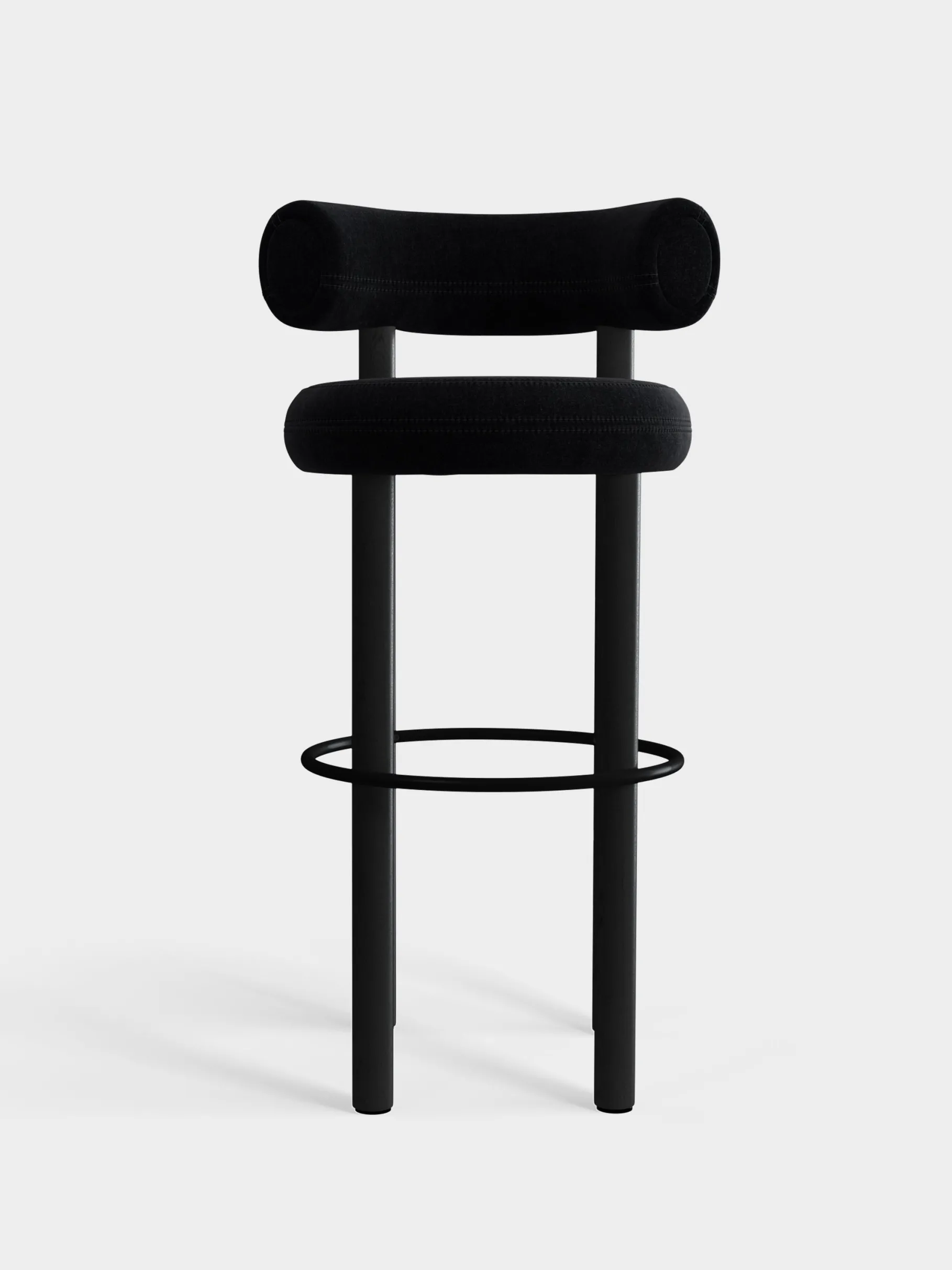 Fat Black Wood 75cm Bar Stool