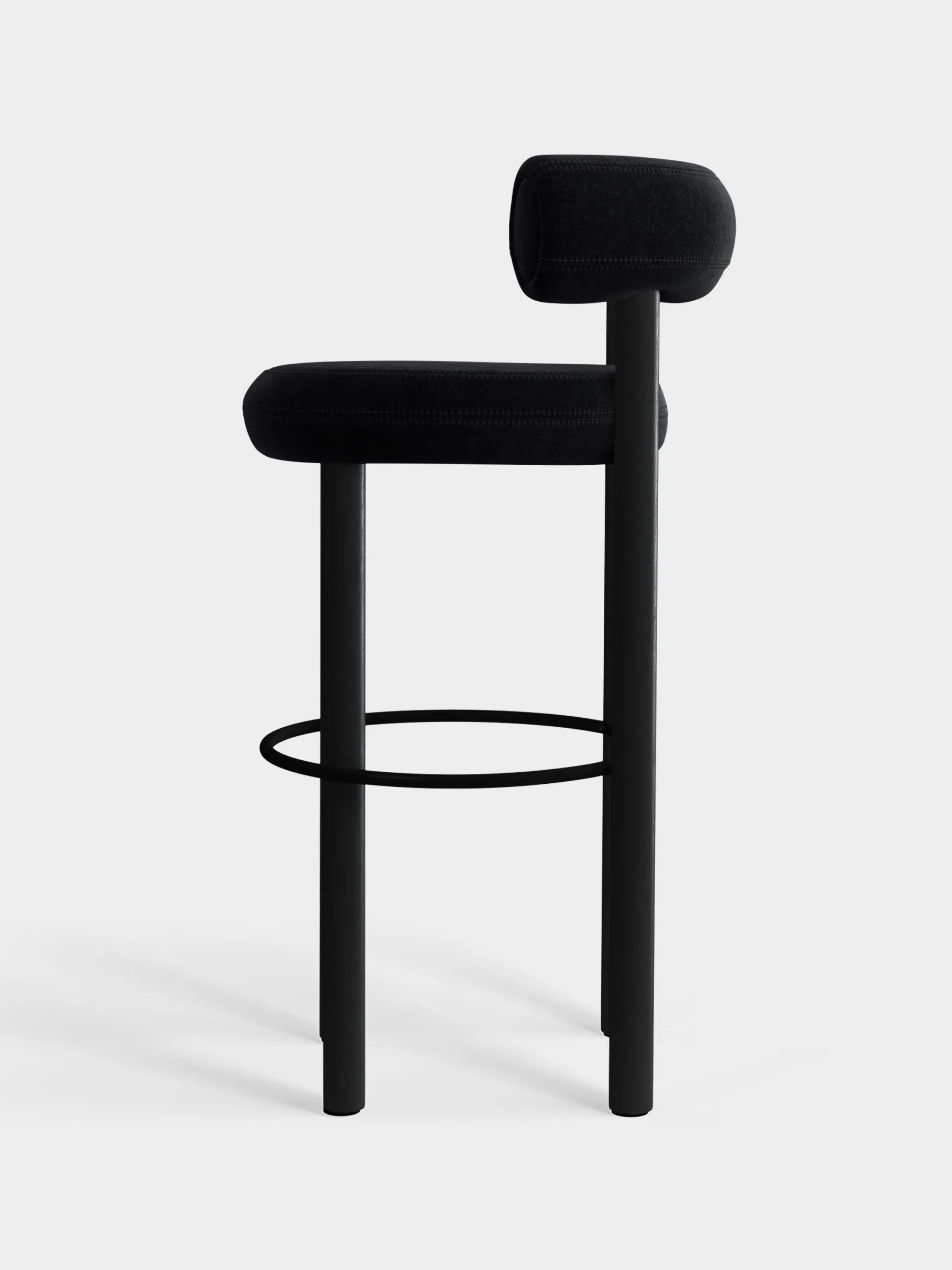 Fat Black Wood 75cm Bar Stool