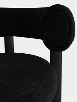 Fat Black Wood 75cm Bar Stool