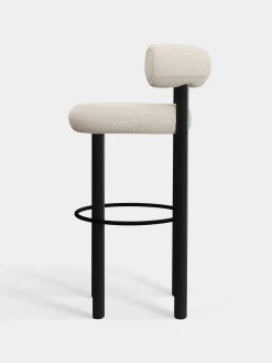 Fat Black Wood 75cm Bar Stool