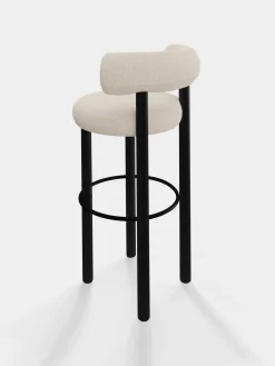 Fat Black Wood 75cm Bar Stool