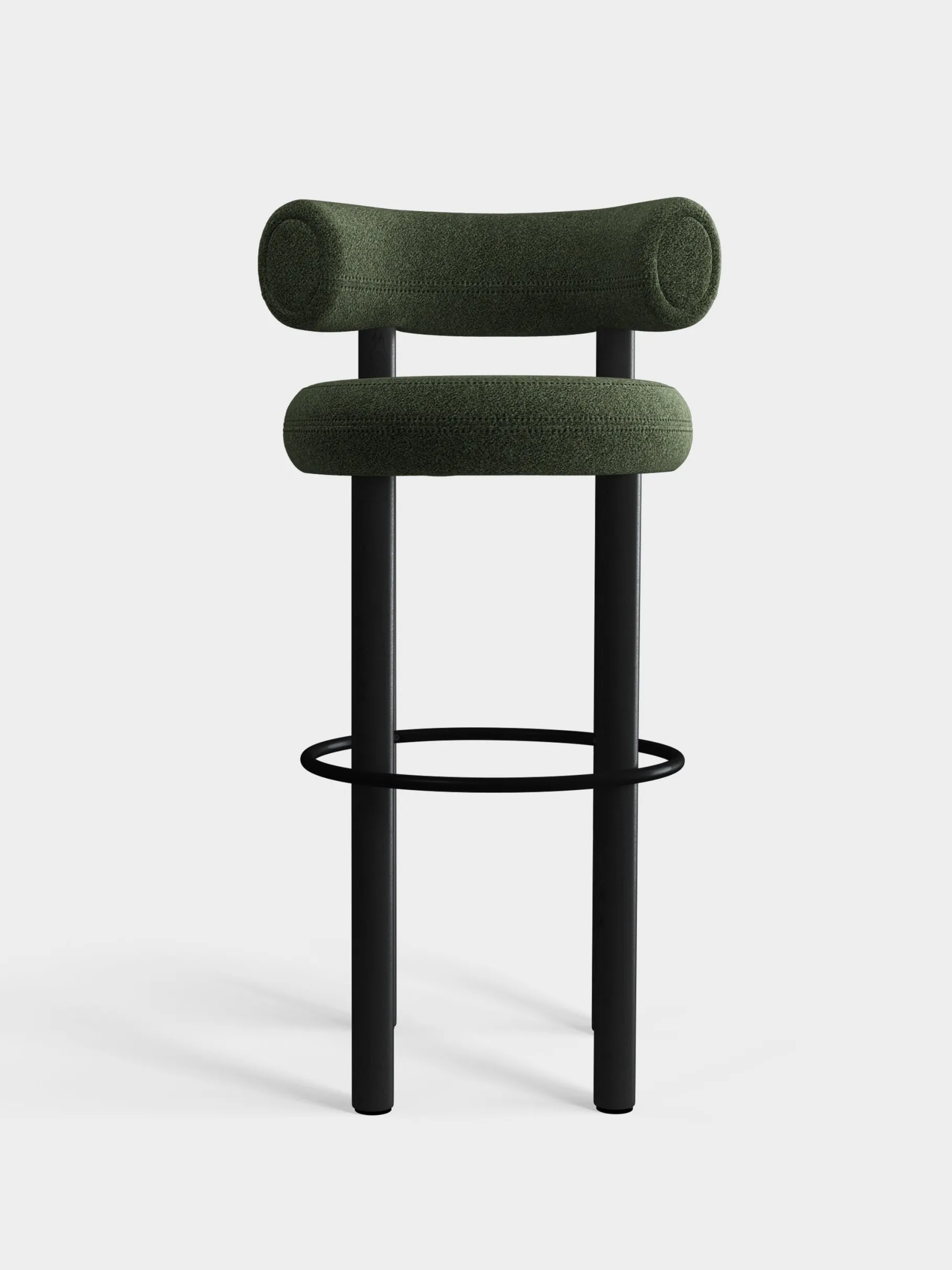 Fat Black Wood 75cm Bar Stool