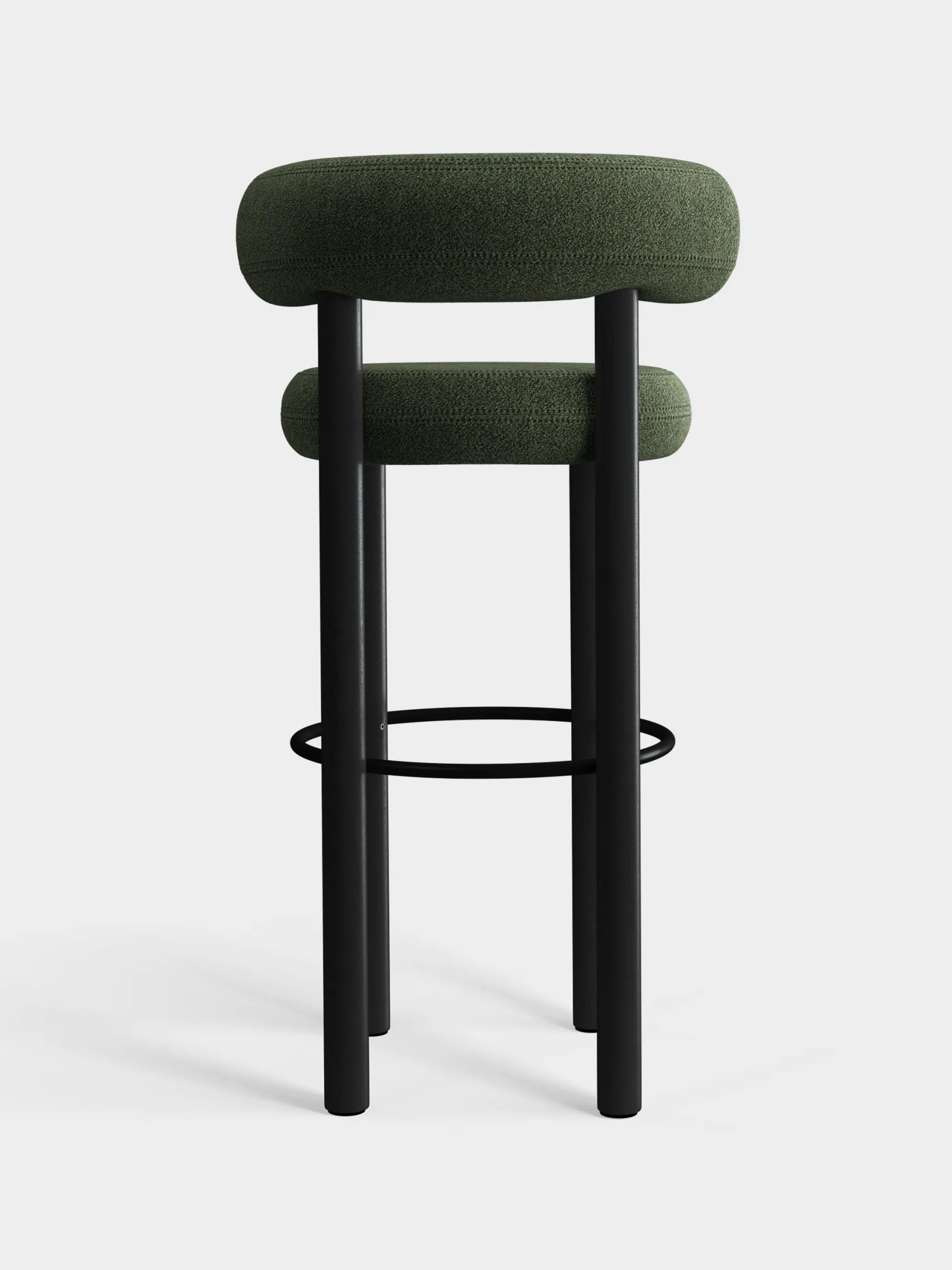 Fat Black Wood 75cm Bar Stool