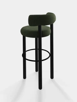 Fat Black Wood 75cm Bar Stool