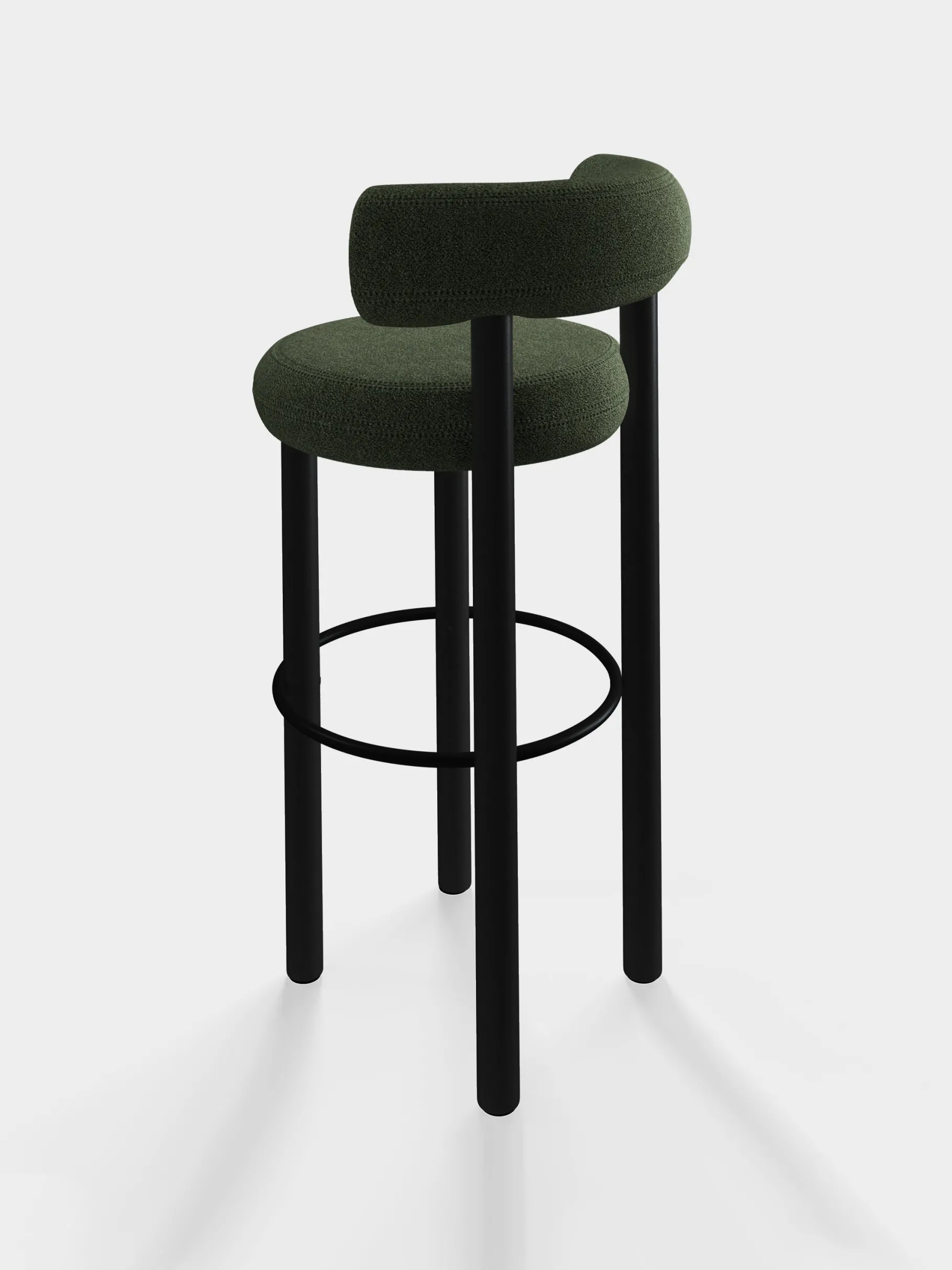 Fat Black Wood 75cm Bar Stool