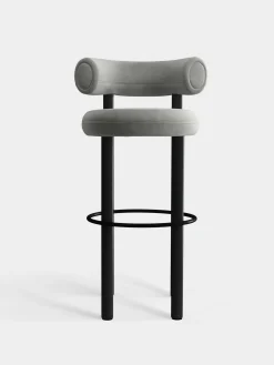 Fat Black Wood 75cm Bar Stool