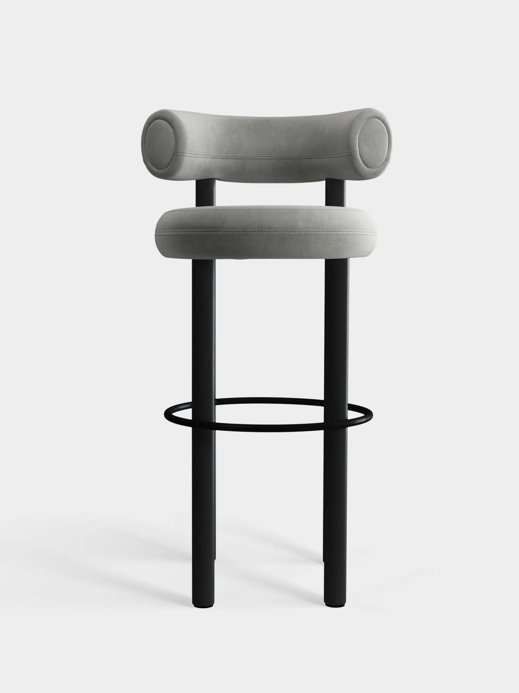 Fat Black Wood 75cm Bar Stool
