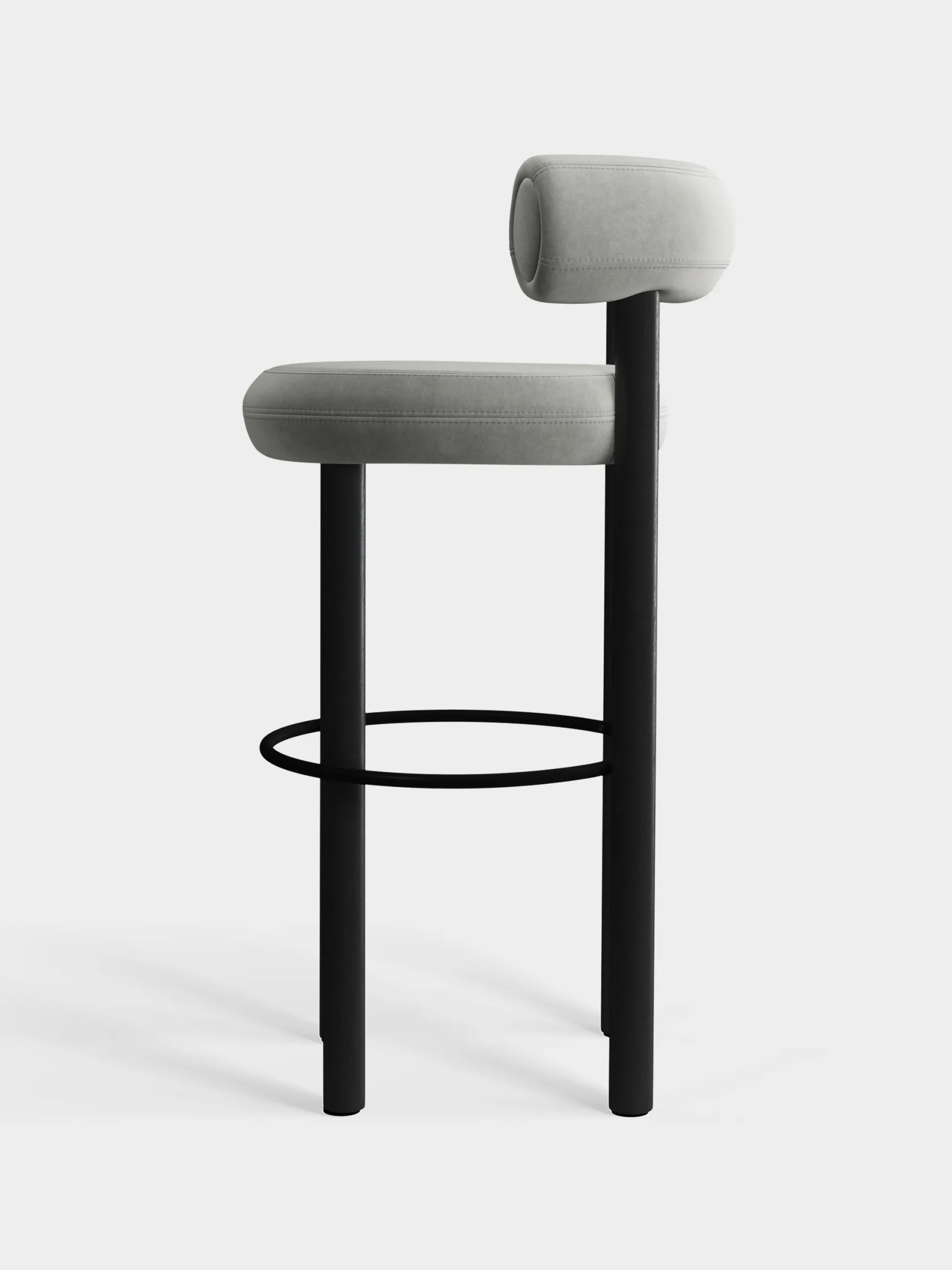 Fat Black Wood 75cm Bar Stool