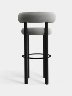 Fat Black Wood 75cm Bar Stool