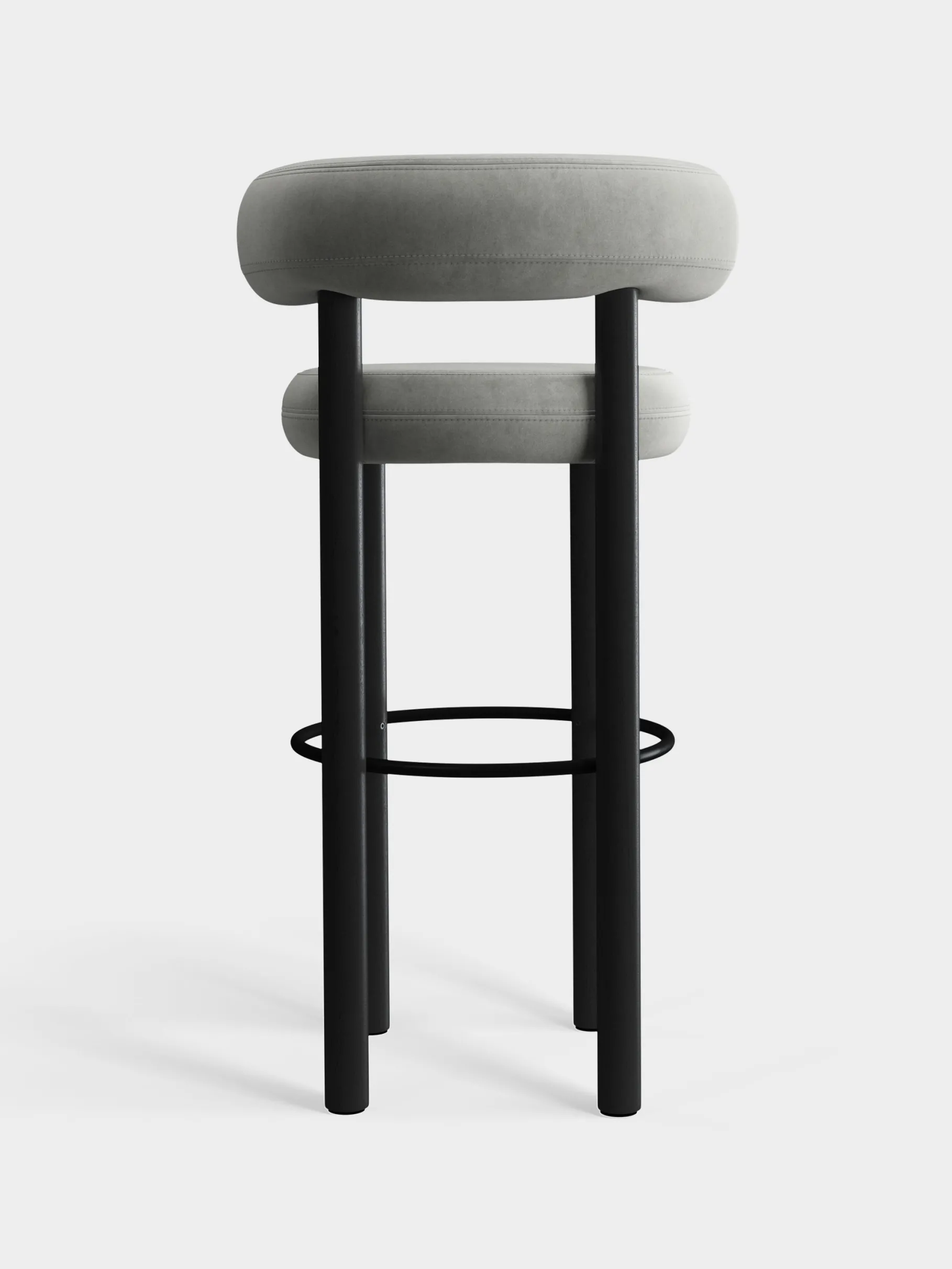 Fat Black Wood 75cm Bar Stool
