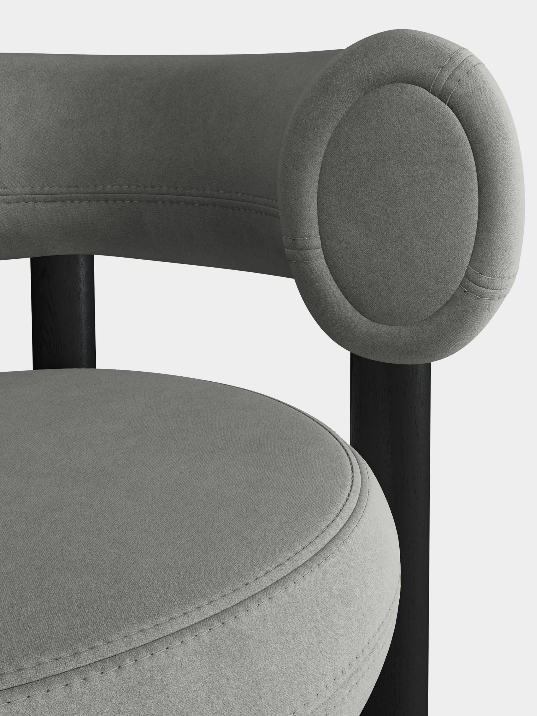 Fat Black Wood 75cm Bar Stool