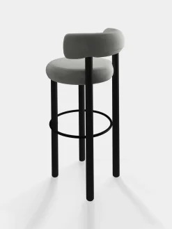 Fat Black Wood 75cm Bar Stool