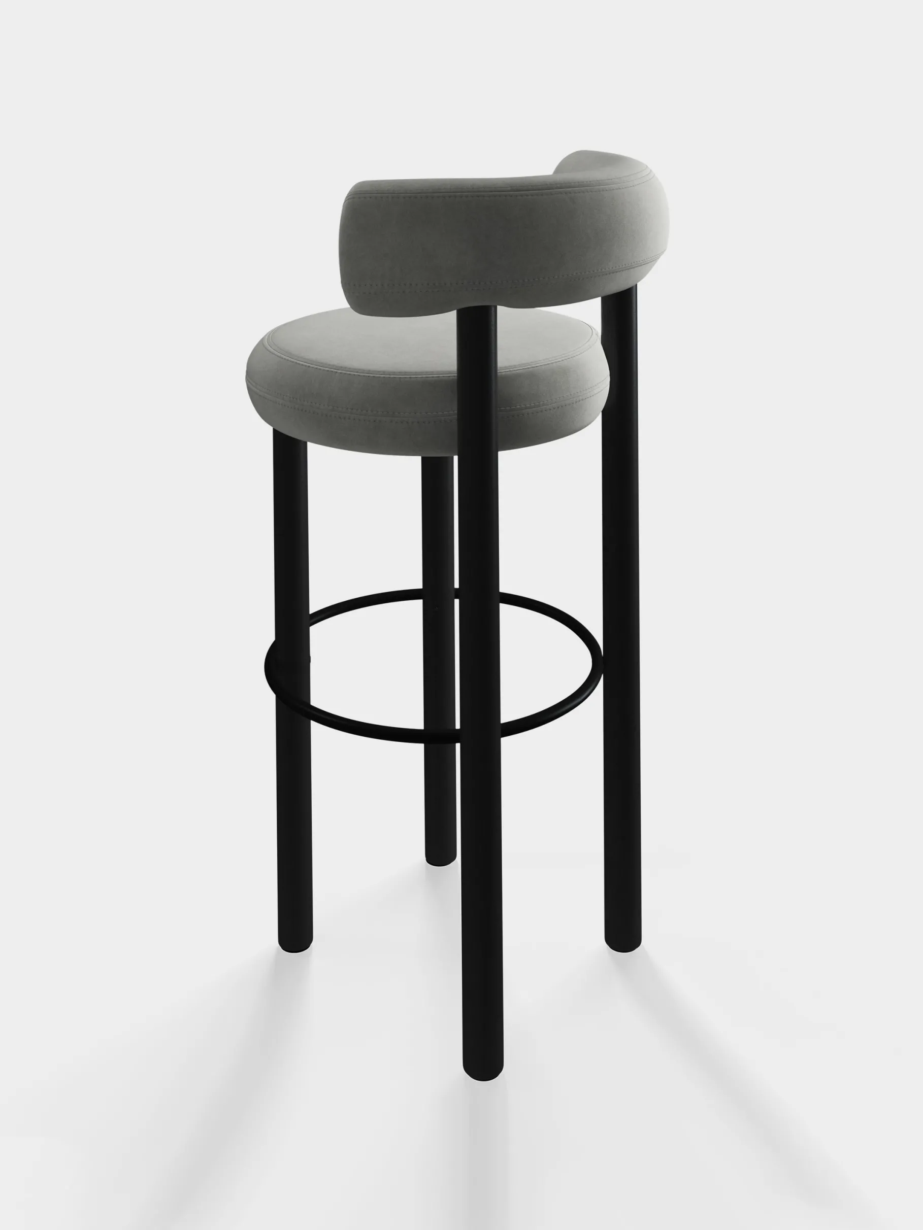 Fat Black Wood 75cm Bar Stool