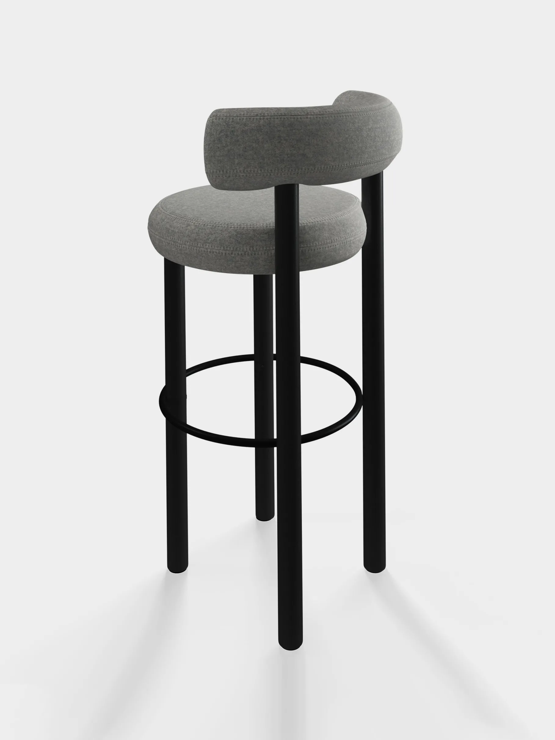 Fat Black Wood 75cm Bar Stool