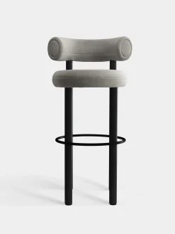 Fat Black Wood 75cm Bar Stool