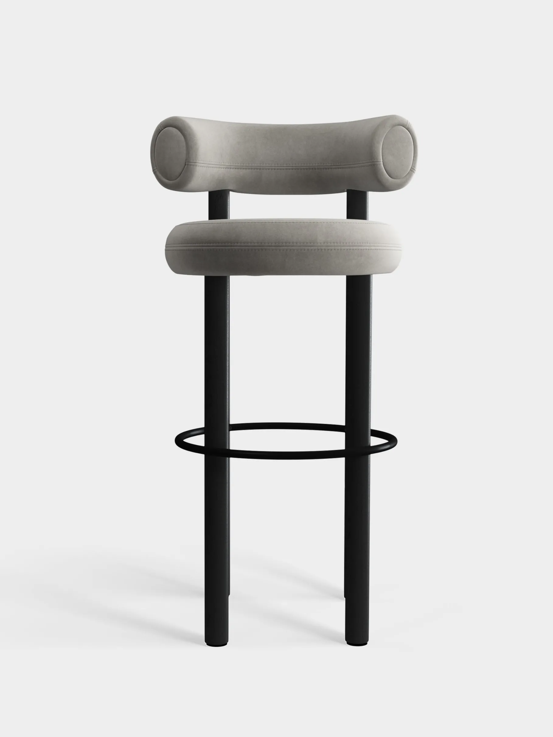 Fat Black Wood 75cm Bar Stool