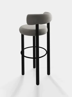 Fat Black Wood 75cm Bar Stool