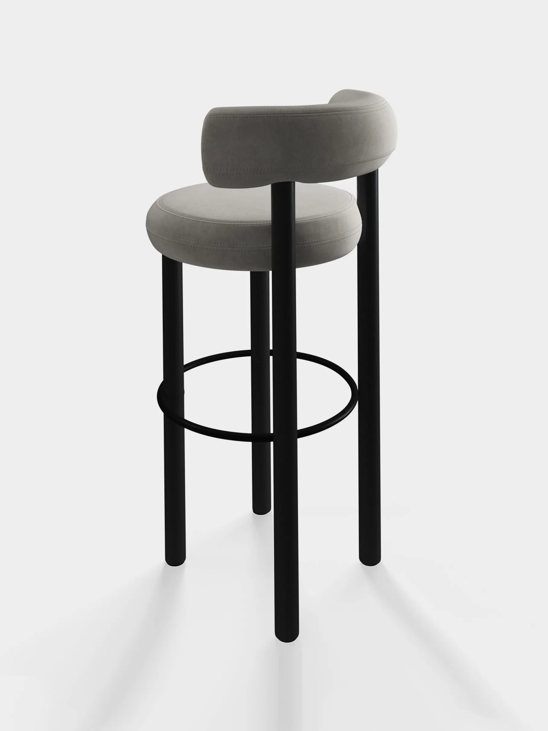 Fat Black Wood 75cm Bar Stool