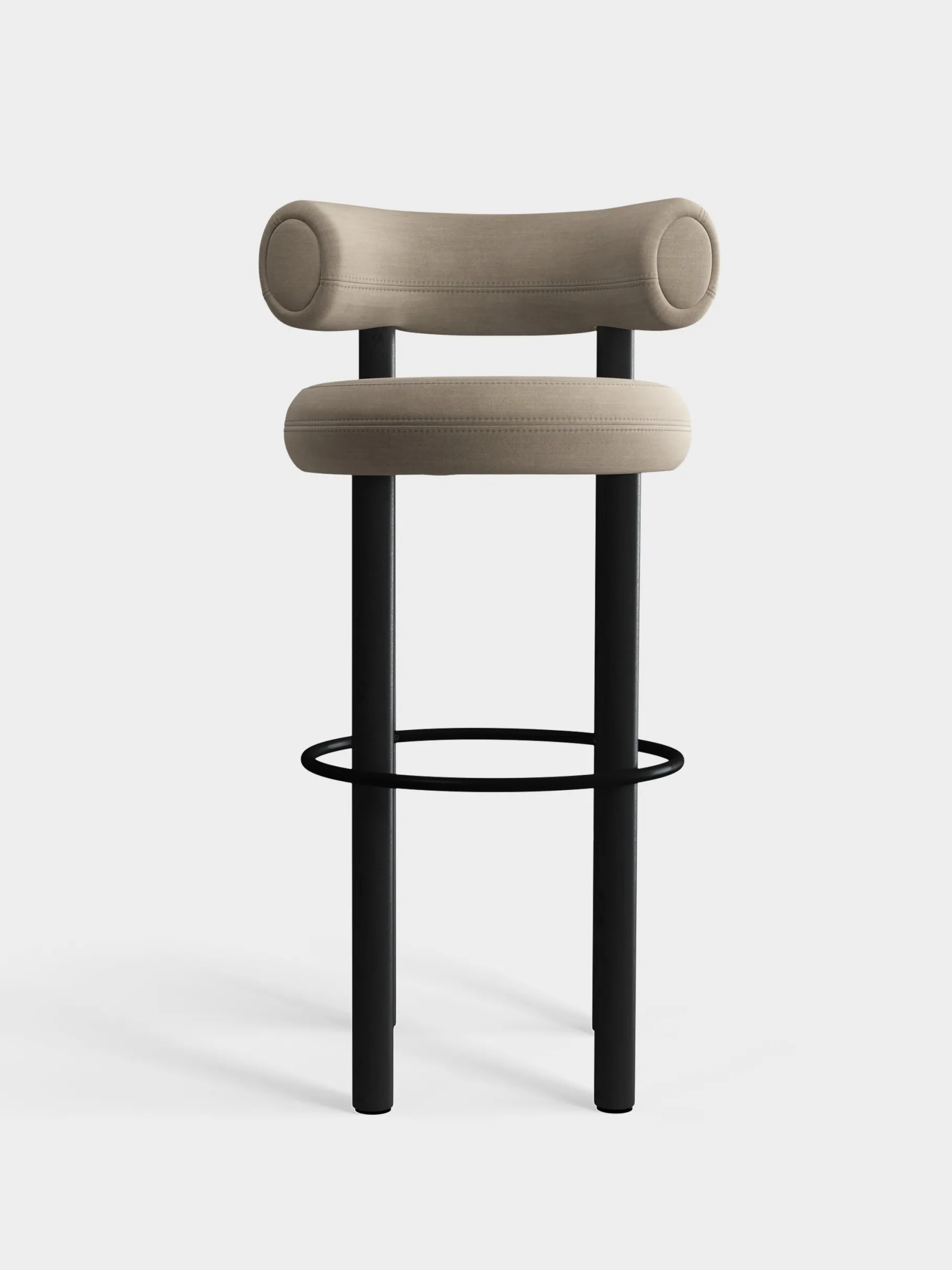 Fat Black Wood 75cm Bar Stool