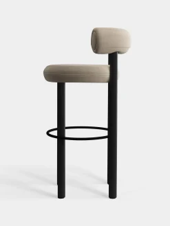 Fat Black Wood 75cm Bar Stool