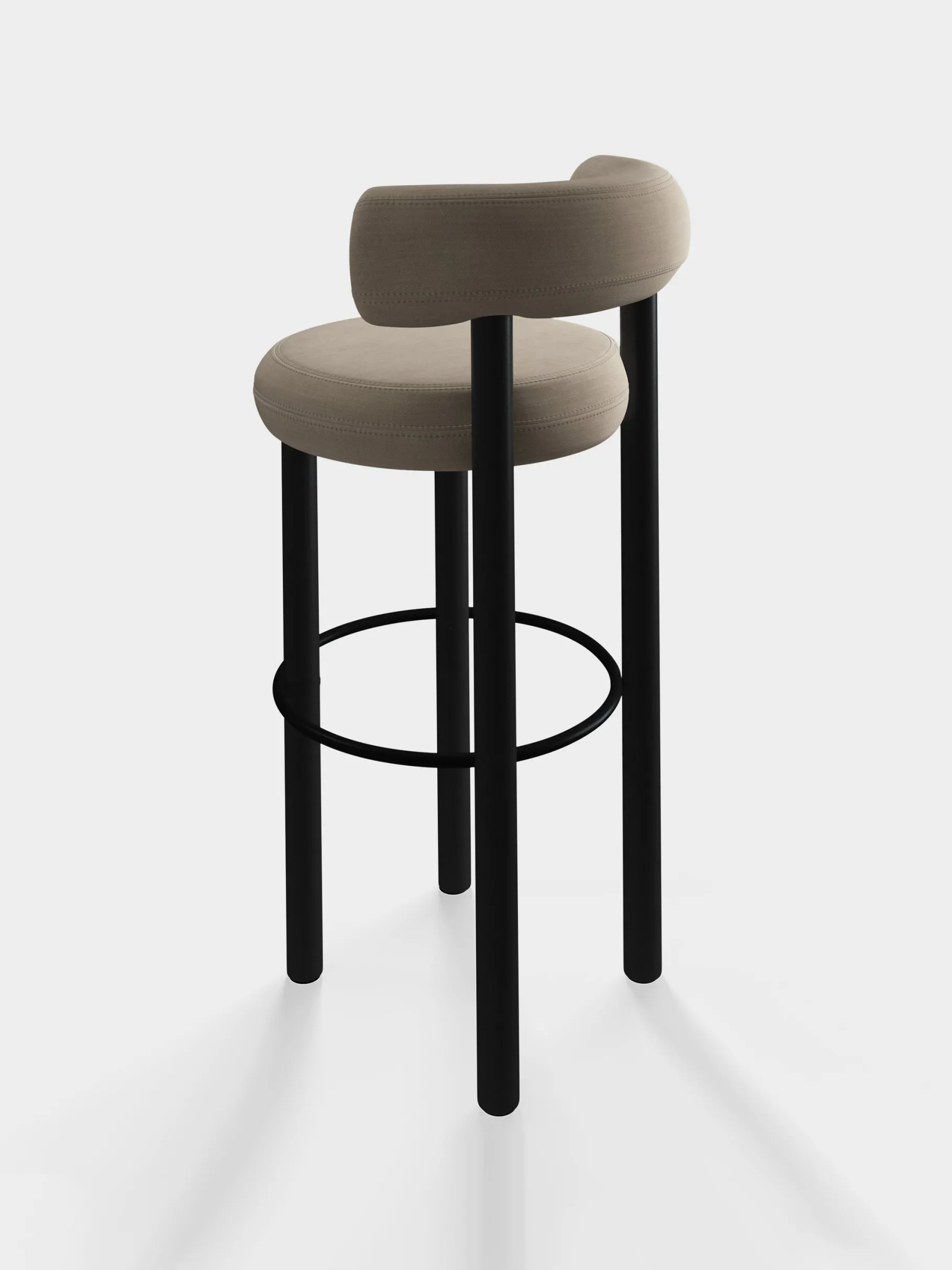 Fat Black Wood 75cm Bar Stool