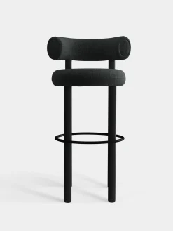 Fat Black Wood 75cm Bar Stool