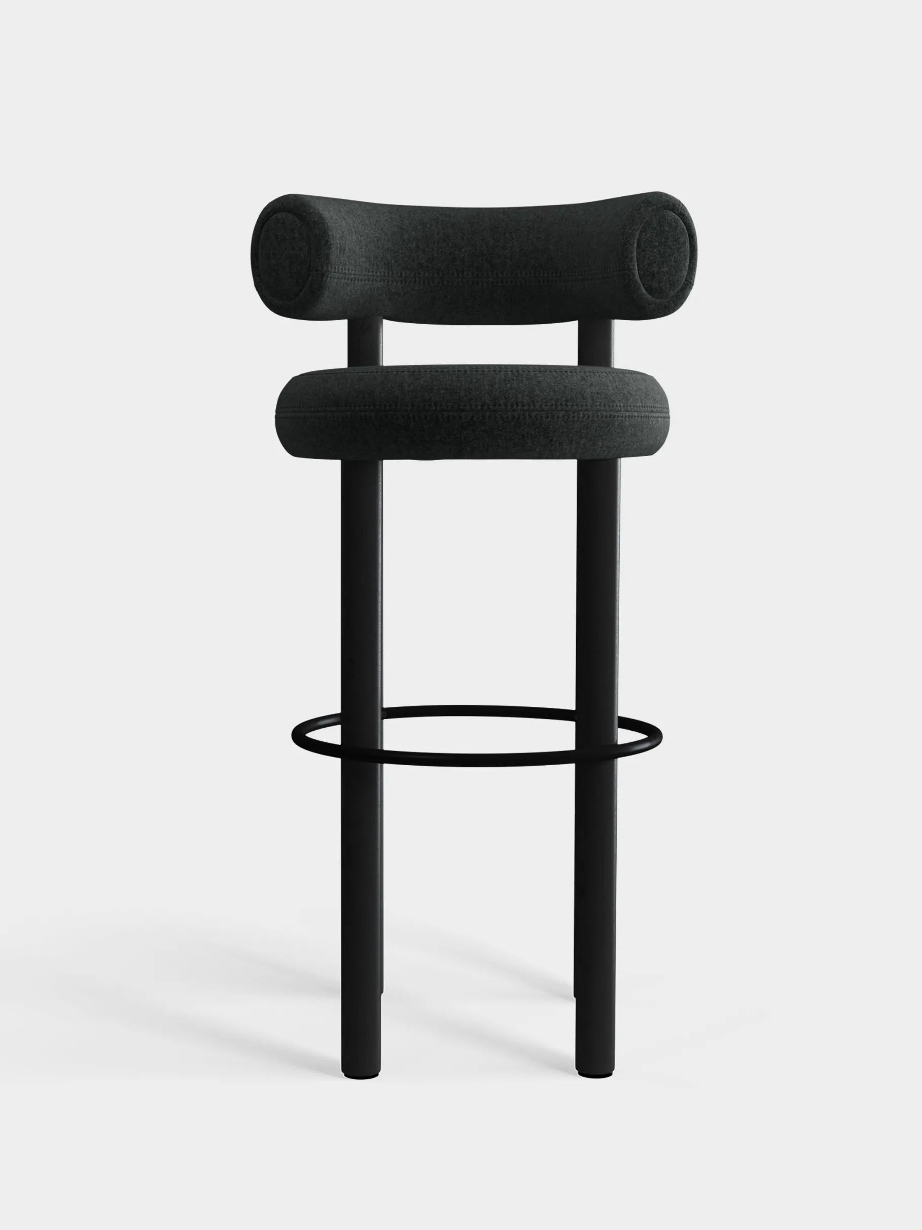 Fat Black Wood 75cm Bar Stool