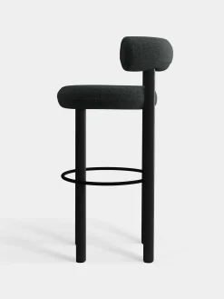 Fat Black Wood 75cm Bar Stool