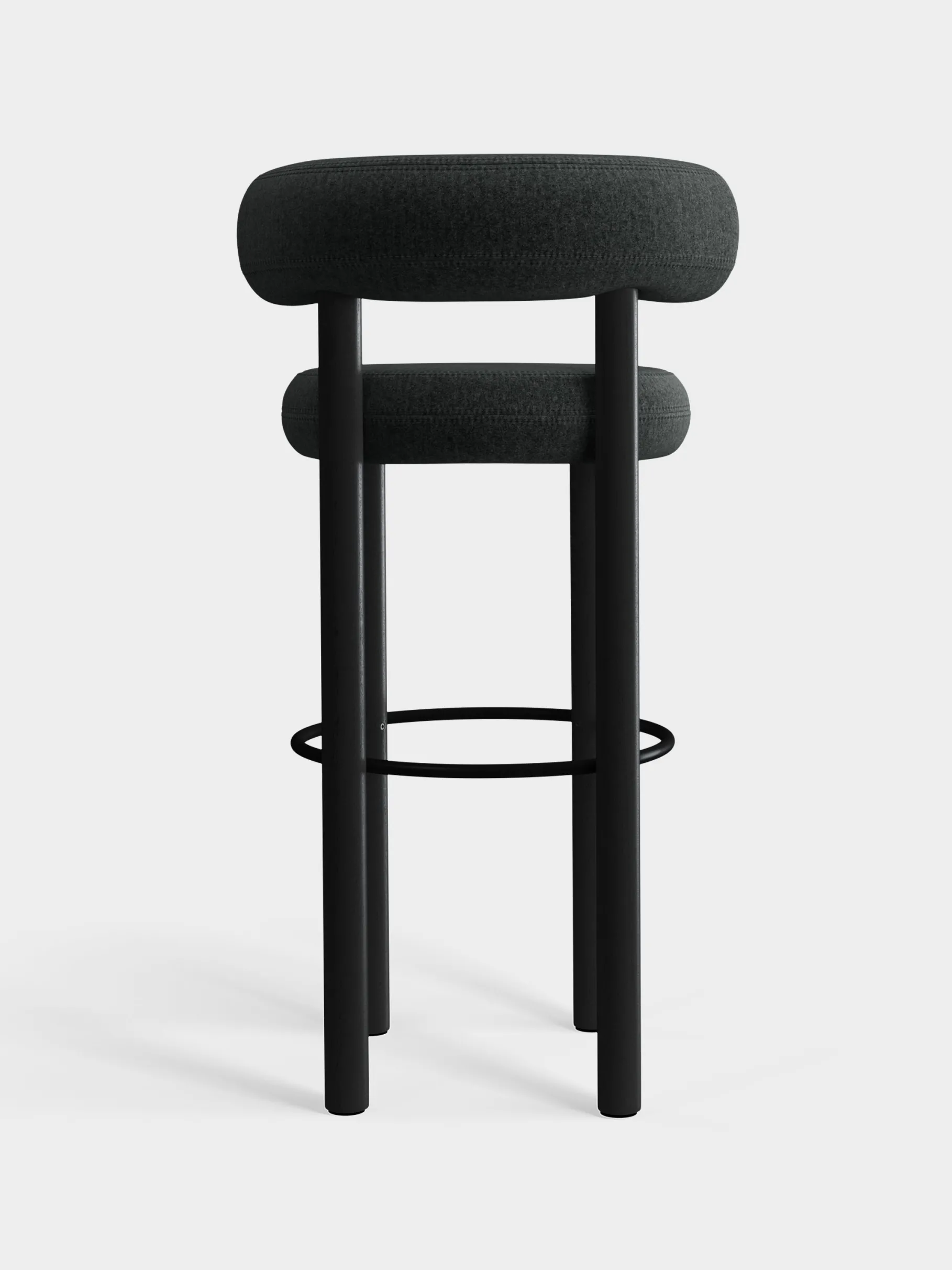 Fat Black Wood 75cm Bar Stool