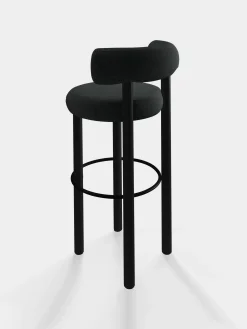 Fat Black Wood 75cm Bar Stool