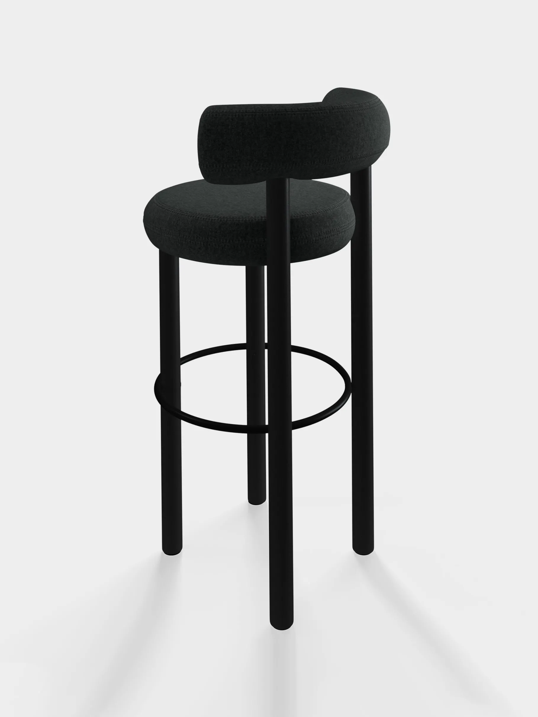 Fat Black Wood 75cm Bar Stool
