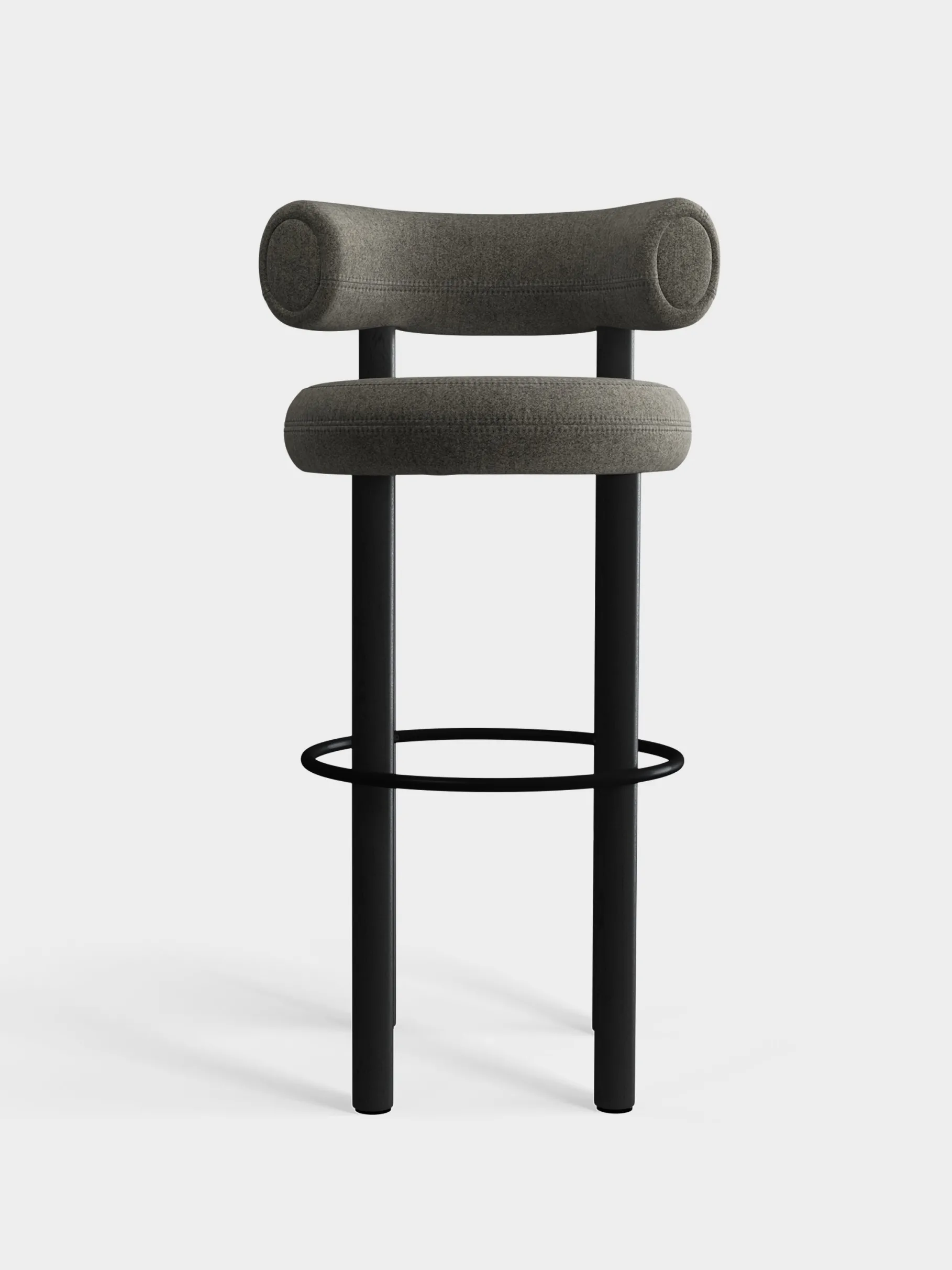 Fat Black Wood 75cm Bar Stool