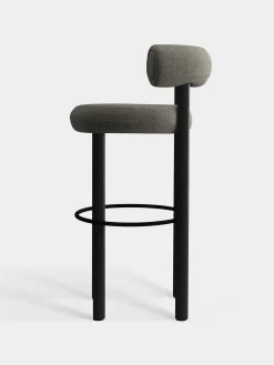Fat Black Wood 75cm Bar Stool