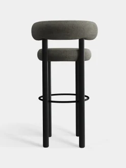 Fat Black Wood 75cm Bar Stool