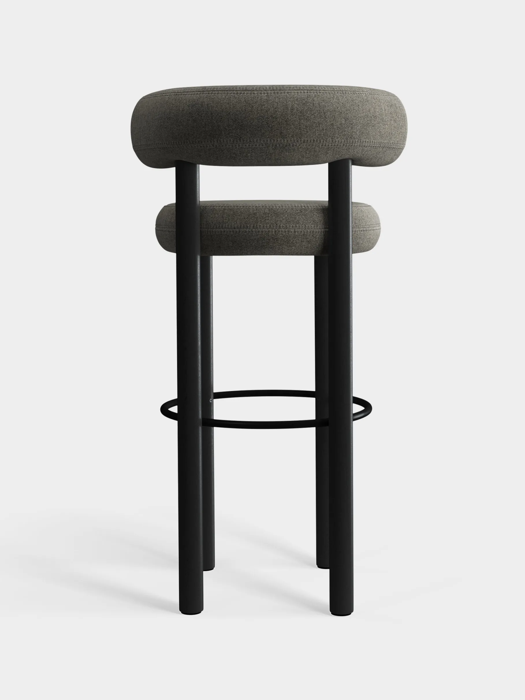 Fat Black Wood 75cm Bar Stool